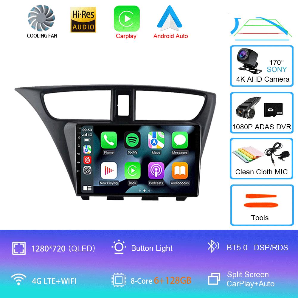 For Honda CIVIC Hatchback 2012 - 2017 Car AutoRadio Android Multimedia Video Player Navigation GPS Stereo HU No 2 Din 2din