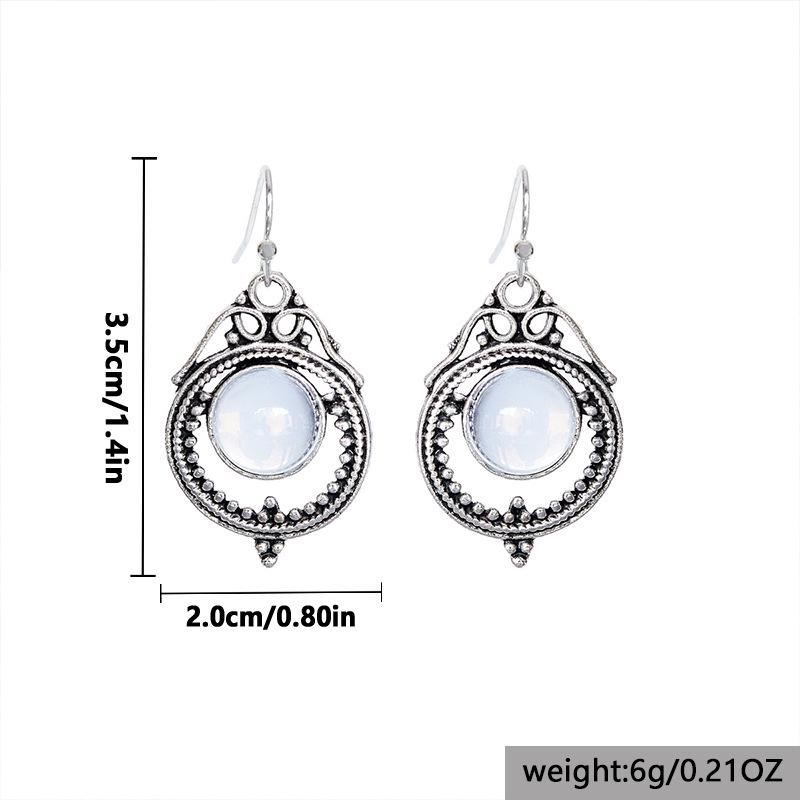 Bohemian Retro Bombay Mondstein Tropfenohrringe für Damen
