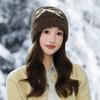 Autumn and Winter Hats, Women's Bow Knitted Wool Hats, Big Head Circumference Headgear, Ear Protectors, Thermal Pullovers.
