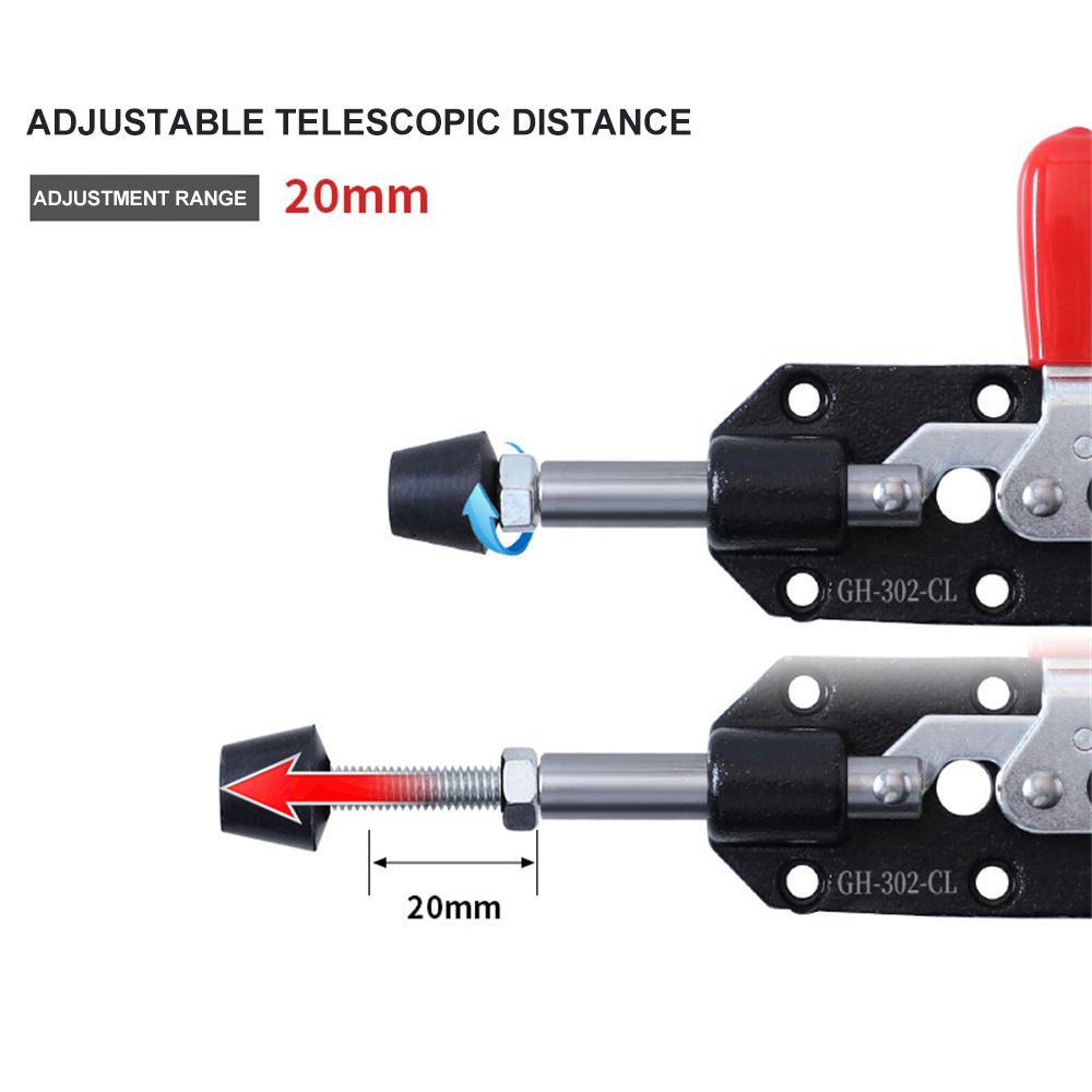 Quick Release Push-Pull Toggle Clamp GH-302-CL CH-302-CR with 82kg Holding Capacity and 20mm Plunger Stroke for Secure Clamping