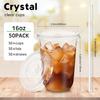 50 Sets Clear Plastic Cups with Lids and Straws, Disposable Iced Coffee Cups Clear Drinking Cups for Cold Drinks, Juice, Smoothie, Clear PET Cup for