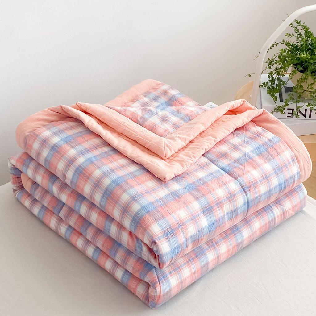 100% Cotton Summer Air Conditioning Quilt - Lightweight Quilt for Students and Children