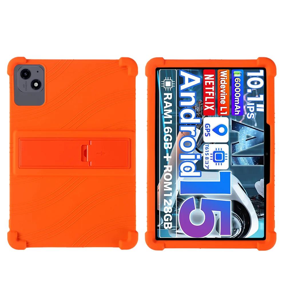 Pour Blackview Tab 20 WiFi 10.1 pouces Tablette Android 15 Housse de protection en silicone souple Support réglable Manchon de protection