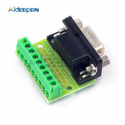 DB9 Male and Female Connector Adapter Screw Terminal 9-Pin 9-Hole RS232 RS485 Conversion Board