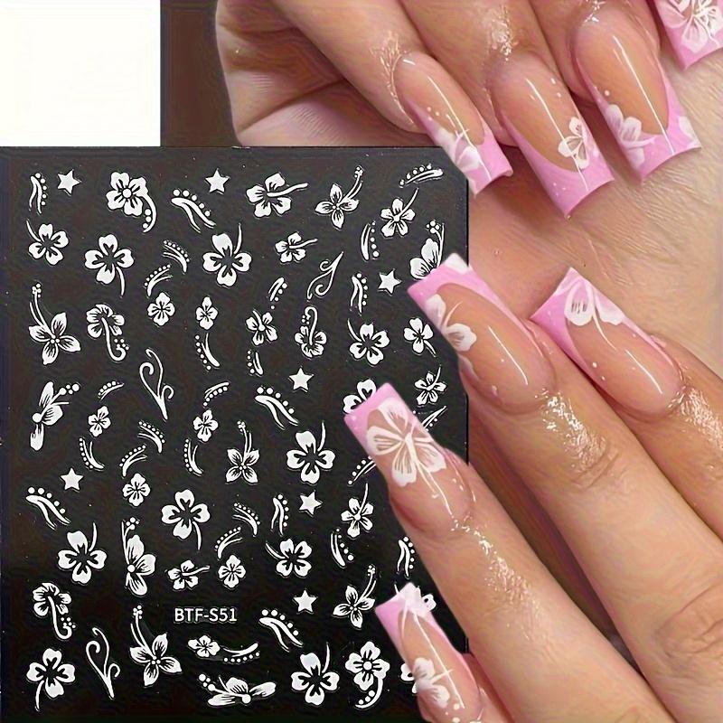 1 Sheet Self-Adhesive Bronzing Floral Nail Art Stickers Decals for Women Nail Art Supplies Nail Stickers for Nail Art Decor