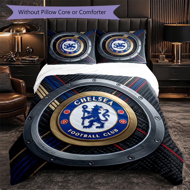 Set Biancheria da Letto Chelsea FC Modello 3 Pezzi Morbida Copripiumino in Microfibra con Federe per Camera da Letto