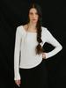 Leusejiem Square Neck Ribbed Long Sleeve Knit - 4 Colors