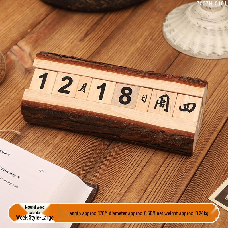 Simple Wood Flip Calendar: Perpetual Desk Ornament & Photo Prop