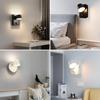 Dimming LED Wall Lamp With Knob Switch 350 Degrees Rotatable  Bedroom Bedside Light Aluminum Indoor Sconce Lighting