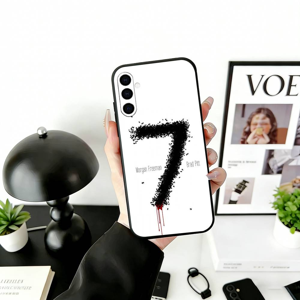 S-Seven Phone Case For Samsung Galaxy A73,A72,A71,A70,A53,A52,A51,Soft Silicone Black Cover