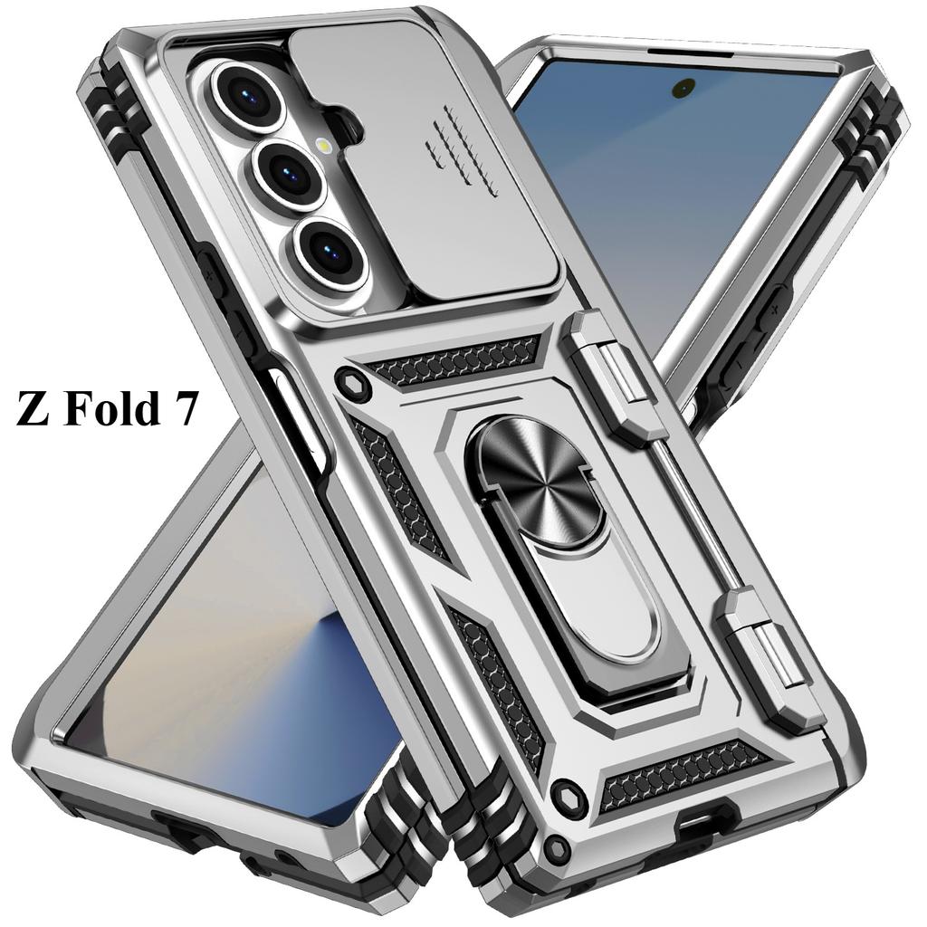 For Samsung Z Fold 7 Fold7 Case Car Magnetic Ring Stand Slide Camera Armor Shockproof Cover For Samsung Galaxy Z Fold 7 Funda