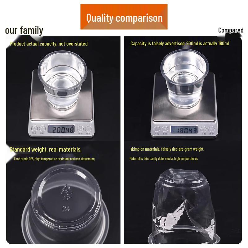 Thickened Food-Grade Transparent Disposable Plastic Cups