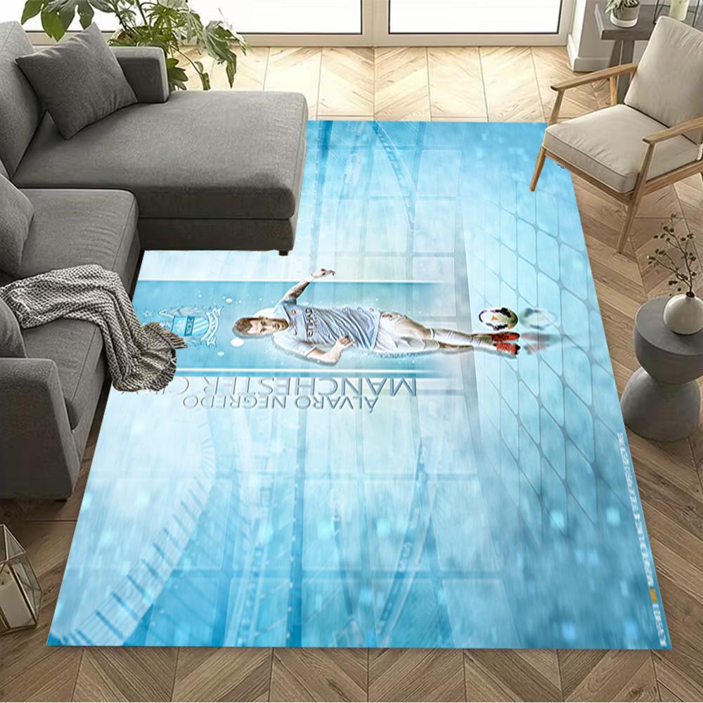 Man City Player Action Floor Rug Office Rug Design for Game Room Study room Entryway Decorate room Antislip Carpet Office home decor