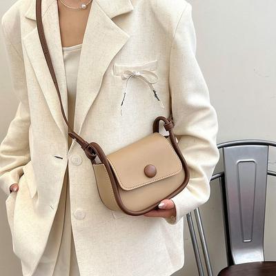 Sac à Bandoulière Style Coréen Sac Bandoulière en Cuir PU Petit Sac Carré Casual Sac Selle Extérieur
