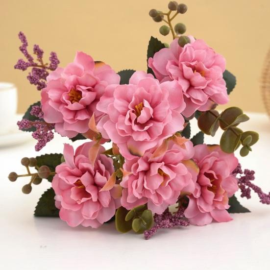 Artificial Flower Non-Fading No Watering Full of Vitality Decorate 5 Branches Exuberant