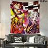 No Game No Life Wall Tapestry Aesthetic Wall Hanging Printed Fabric Blanket Decorative Tapestries for Bedroom Living Room Home Decor