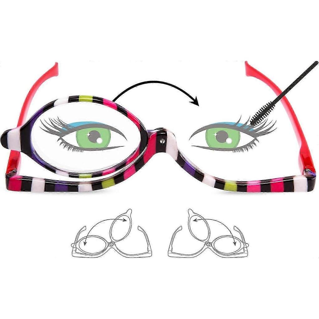 2 Pack Magnifying Makeup Glasses Eye Make Up Spectacles Flip Down Lens Folding Cosmetic Womens Reading Glasses +2.50-Yvan