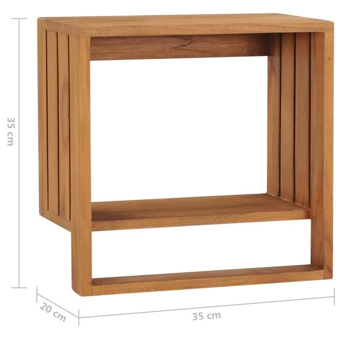 VidaXL Porte-serviette mural 35x20x35 cm Bois de teck solide