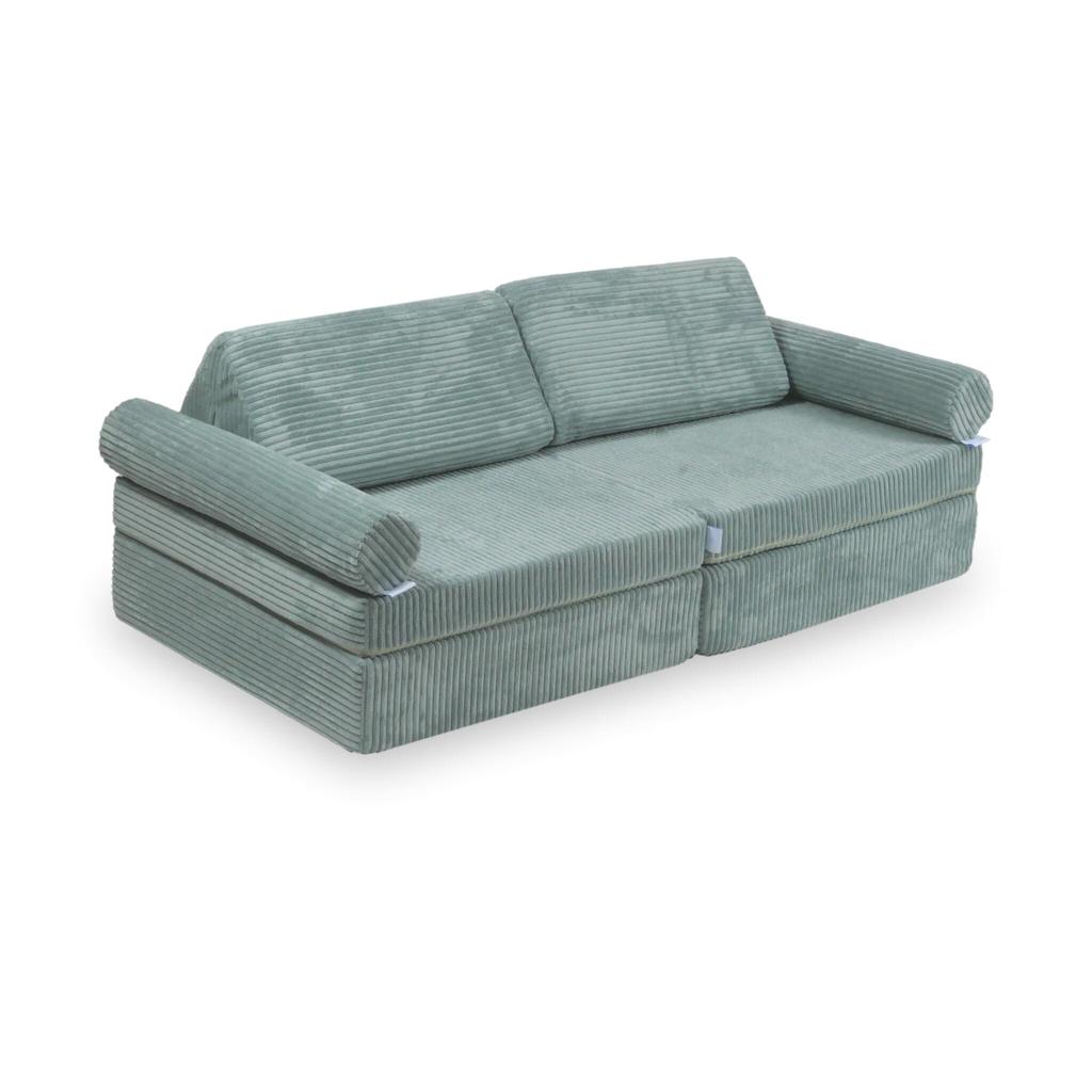 Montessori Comfort Corduroy Mini Play Sofa Light Mint