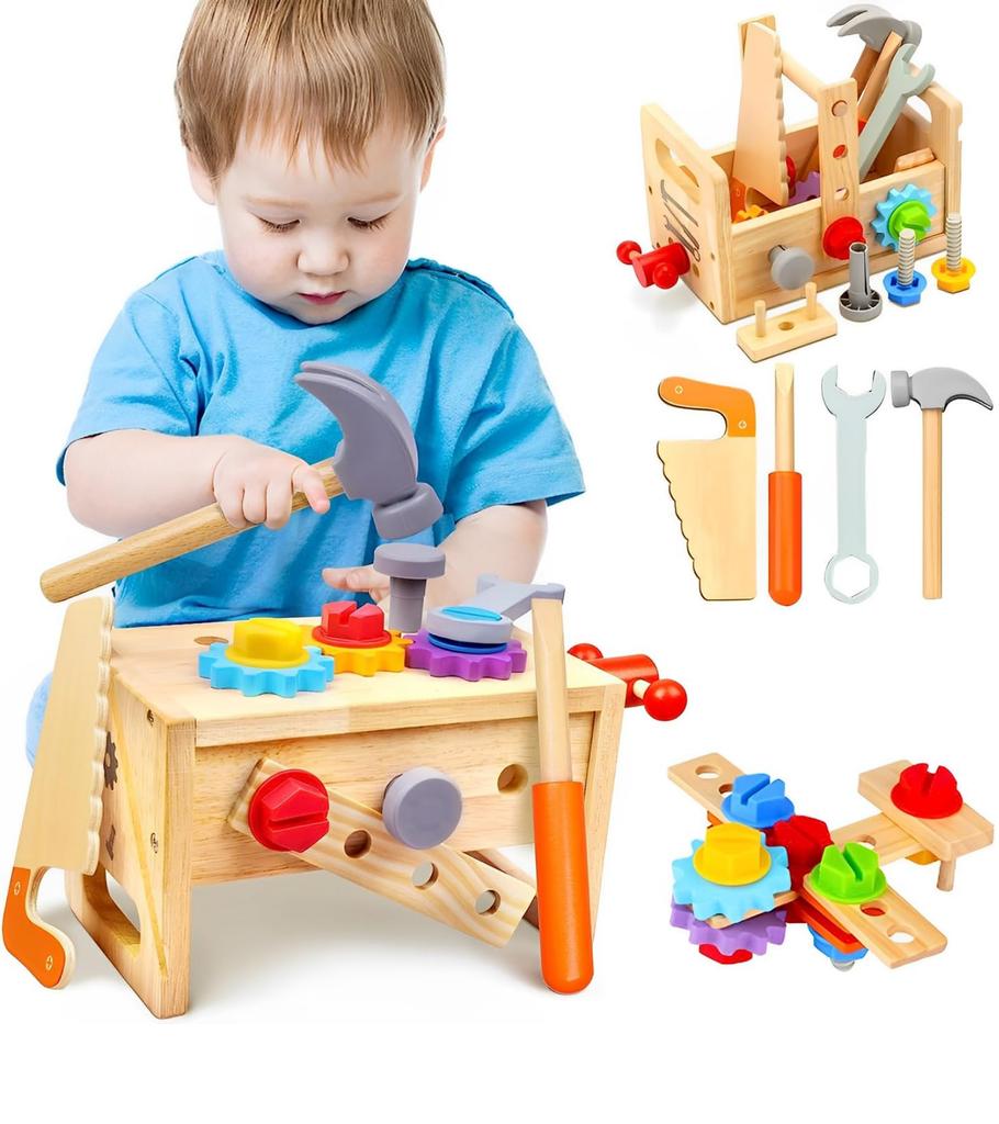 Across Rainbow Montessori Toys Christmas Gifts for Kids Carpenter Toys for Boys Toys 3456 Years Old Elementary School Student Tool Toys Educational