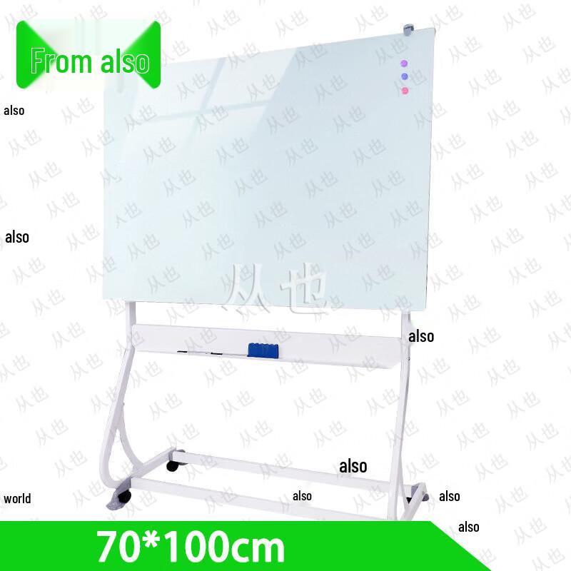 Mobile Magnetic Tempered Glass Whiteboard with Stand
