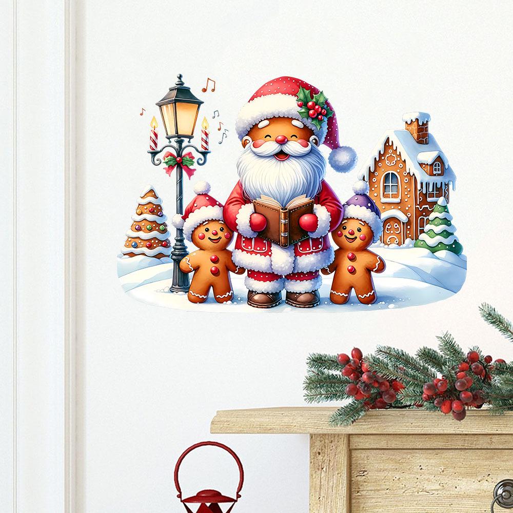 Removable Santa Gingerbread Man Wall Sticker for Living Room, Bedroom, or Glass Windows SD94