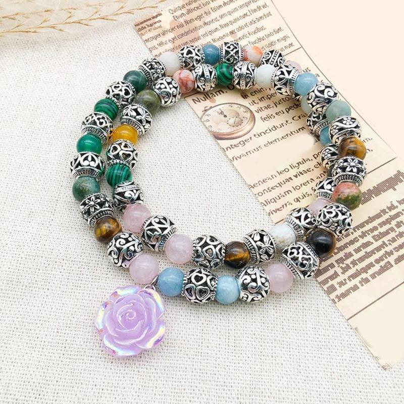 10Pieces European Style Spacer Beads with Large Holes Silver Round Spacer Beads Accessory for Creative Jewellery Making