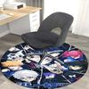 1pc Blue Lock Anime Design Round Carpet - Office Chair Mat, Non-Slip Rug for Home Decor