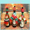 Novo Conjunto de Decoração de Garrafa de Vinho de Natal com Cachecol e Chapéu Aconchegantes para Festividades de Fim de Ano