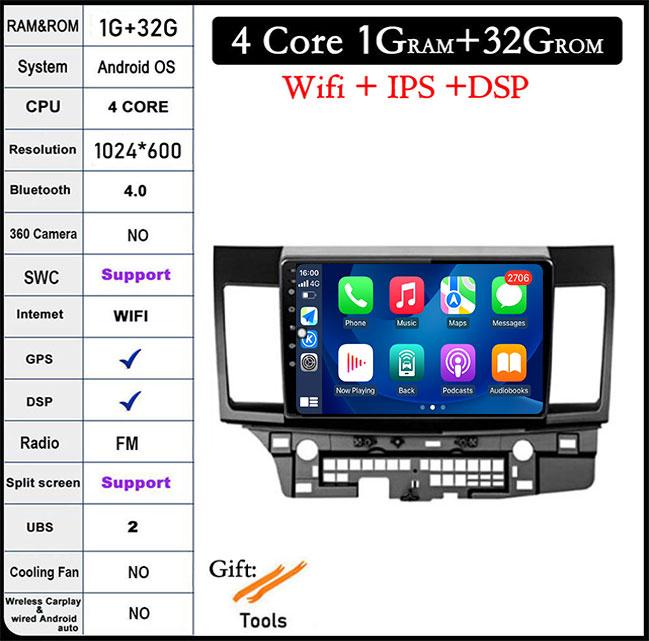 

2.5D экран DSP Android 14 для Mitsubishi Lancer 2007 - 2012 автомобильный радиоприемник GPS навигация стерео мультимедиа видеоплеер