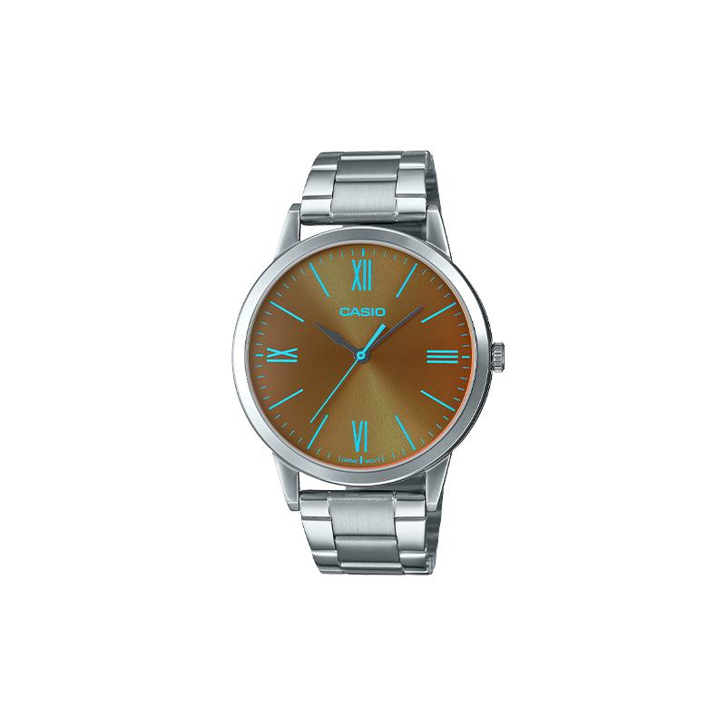 

Casio STANDARD series waterproof casual quartz movement stainless steel strap Japanese and Korean watch women s watch orange dial MTP-E600D-1B помаранчевий