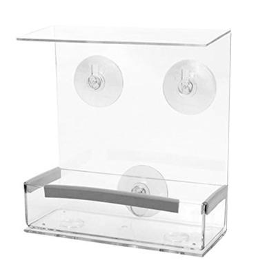 Birds Food Bowl Food Dispenser Treat Tray for Cage Canary Finches Parakeets Pet Bird Cage Food Feeder for Window