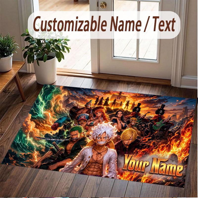 Custom Name Crystal Velvet Rug,One Piece Comfortable Anti Slip Floor Mat For Room Decoration