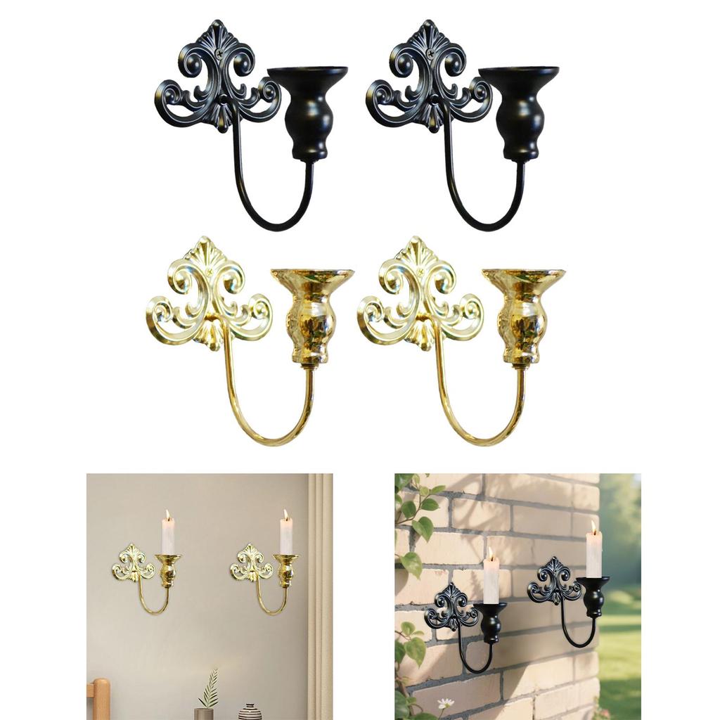 2x Wandkerzenhalter Dekorative Eisen-Kerzentasse für Tischdekorationen Bauernhaus