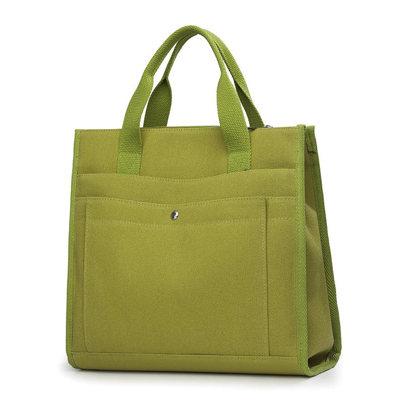 Canvas Bag Women's Large Capacity Multi-Pocket Tote Bag