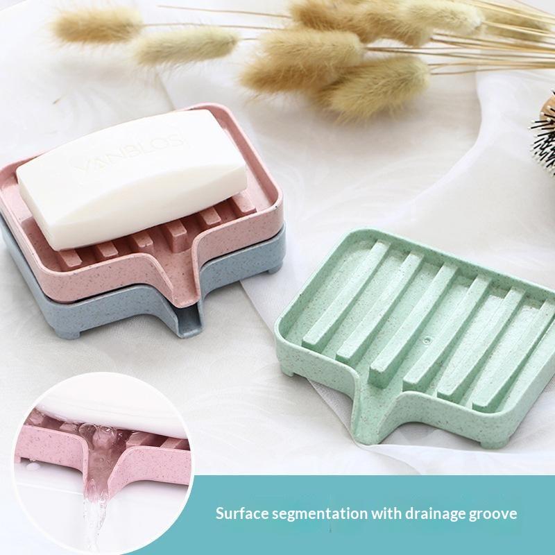 Soap Dish With Drain Soap Tray Shower Soap Storage Bathroom Accessories Multipurpose Household Soap Drain Rack