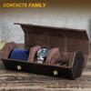 Vintage Leather Watch & Tie Travel Storage Box