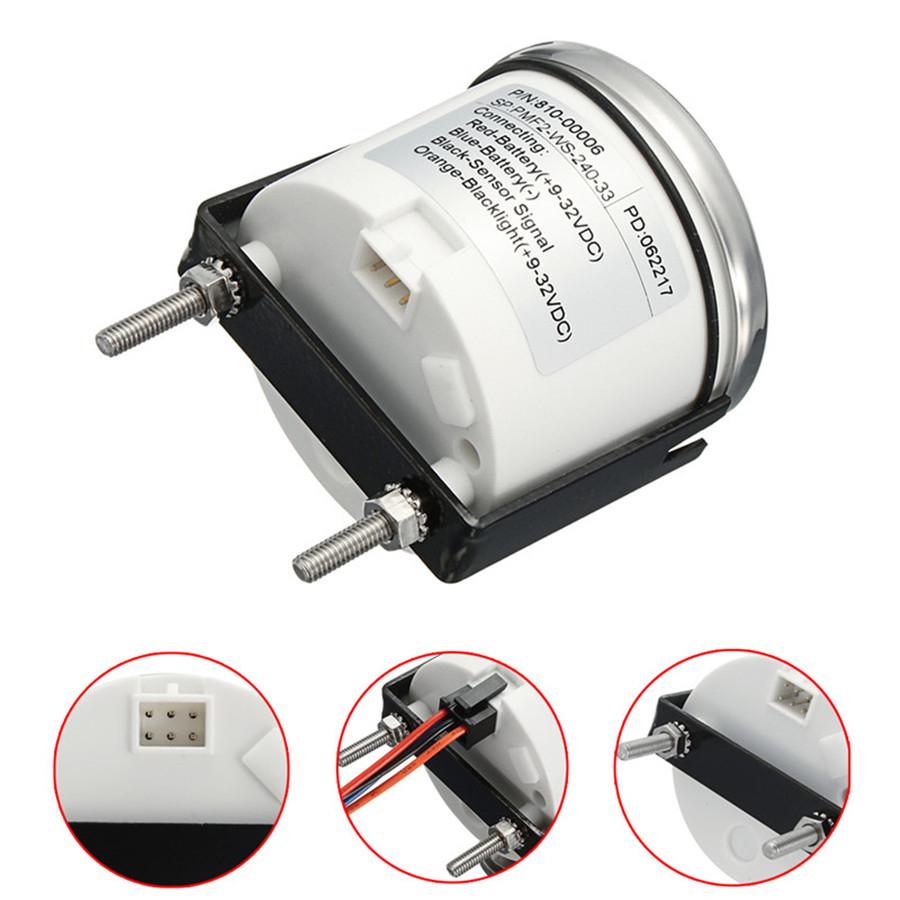 0-190 Ohms Universal 52mm Boat Fuel Level Gauge Marine Yacht Trim Tank Indicator