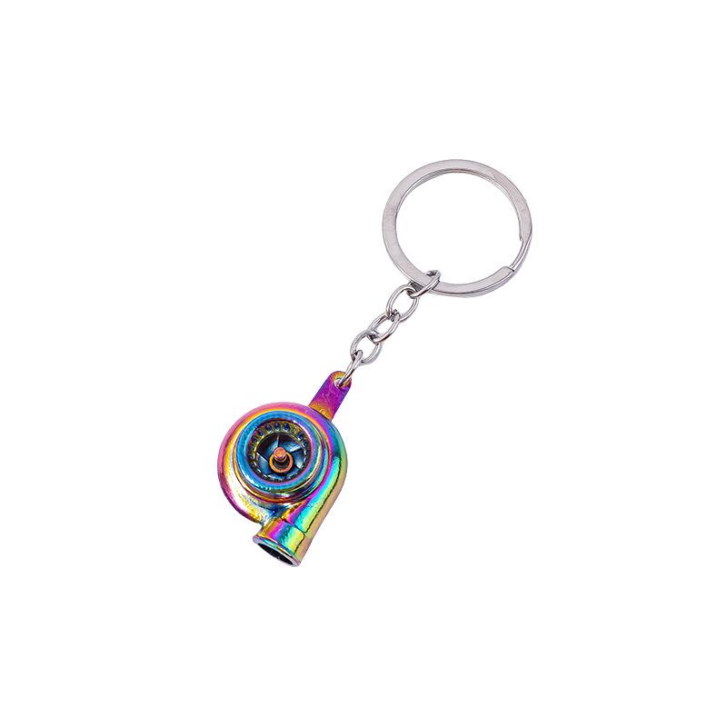 Rotating Turbocharger Blower Keychain: Creative Metal Pendant Gift