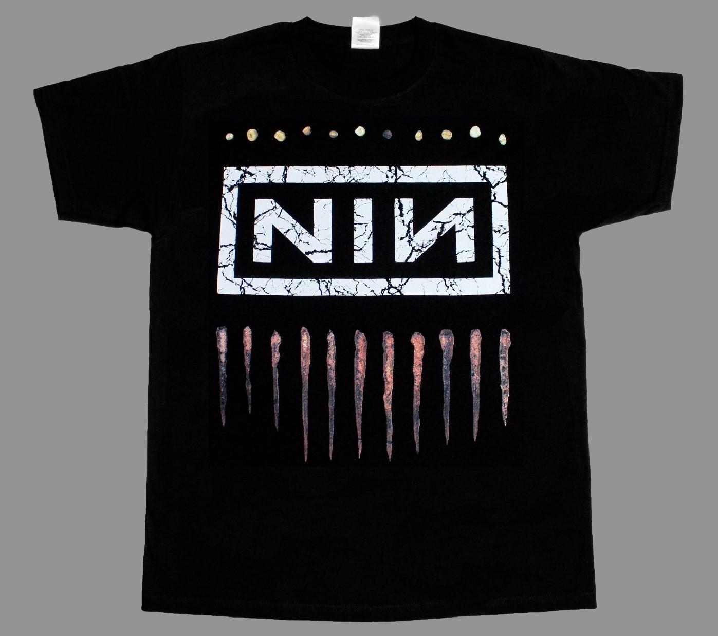 NINE INCH NAILS ЛОГОТИП NIN НОВАЯ ЧЕРНАЯ ФУТБОЛКА XXL