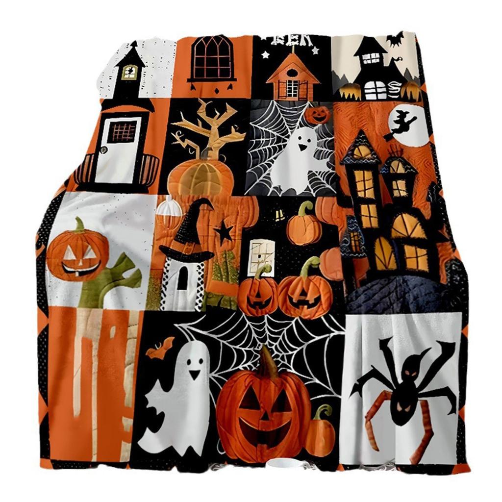 Witch Blanket Halloween Cover Blanket Witch Flannel Wool Blanket Sofa Bed Chair Decoration Halloween Decorative Blanket