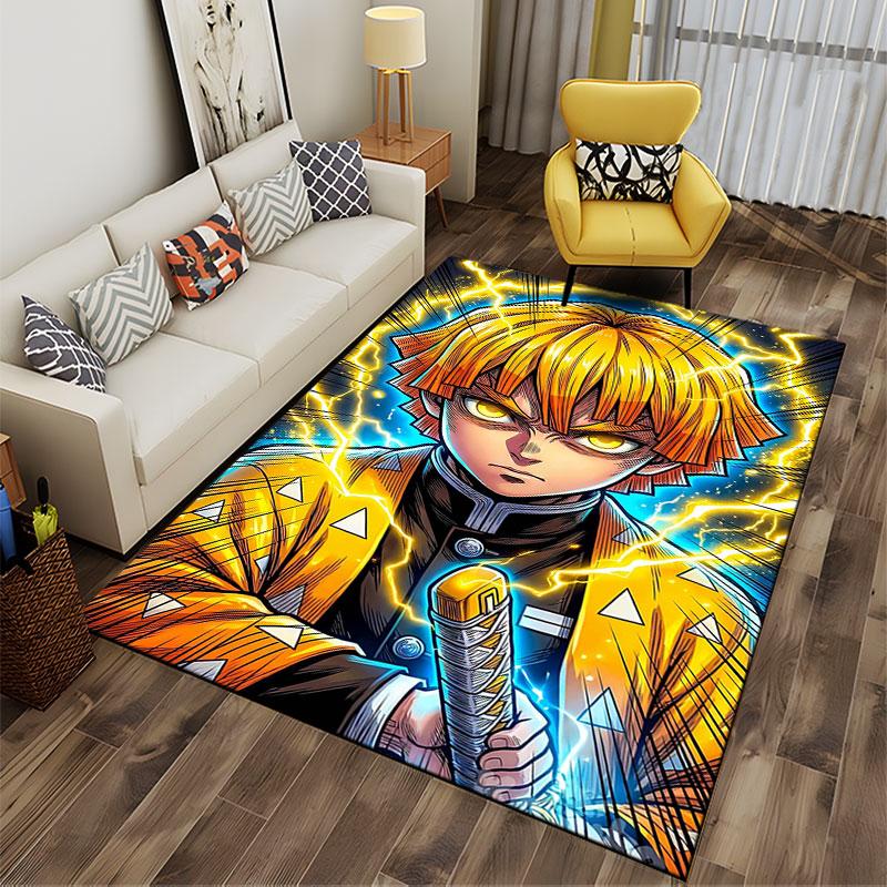 Anime Lightning Warrior Carpet suitable as a non-slip mat for the living room or bedroom sofa