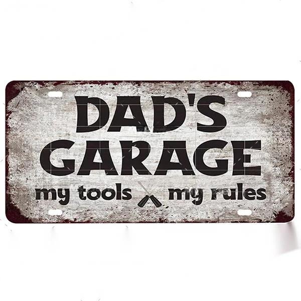 FJ Vintage Garage Metal Signs Decor Tin Sign License Plate Decoration Man Cave Plaque Home Wall