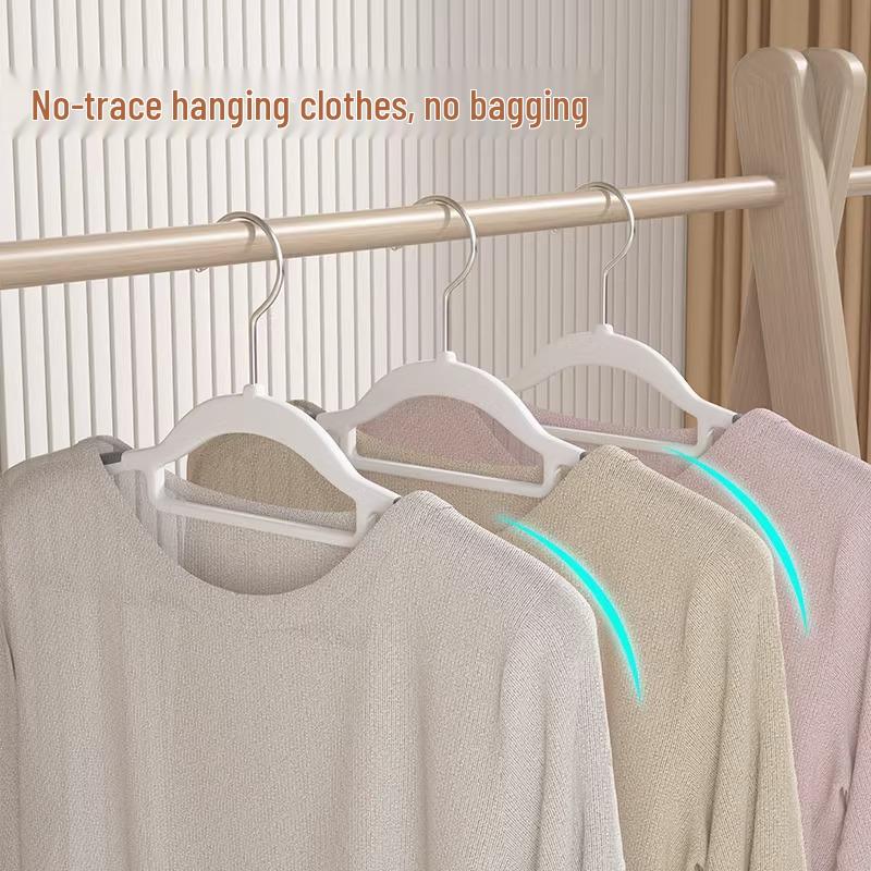 Non-slip Adult Clothes Hangers: No Trace, Thickened, Anti-Shoulder Bump, Dual-Use for Dry/Wet.