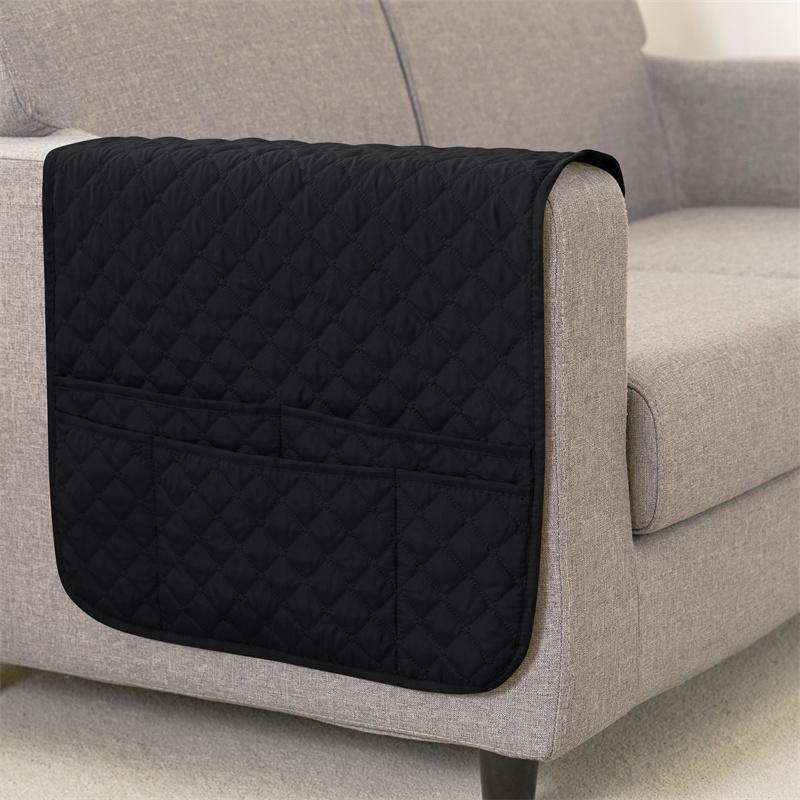1Pc Sofa Armrest Cover With Pockets Water Repellent Plaid Furniture Couch Cover Storage Bag Chair Covers For Living Room Home