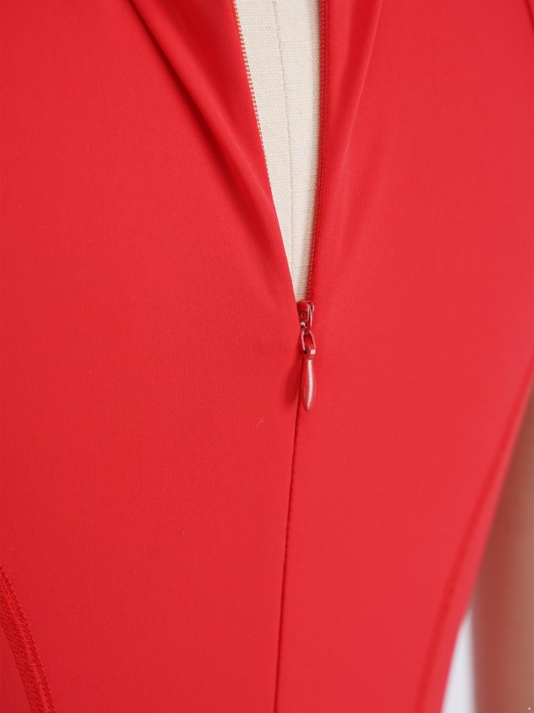 Kids Girls Gymnastics Dance Bodysuit Round Neck Sleeveless Back Invisible Zipper Thigh Length Jumpsuit for Practice Training