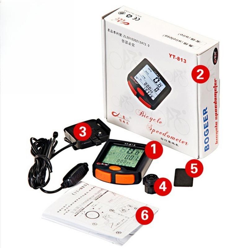 Drátový cyklopočítač Měřič kódů Cyklocomputer s přehledným displejem pro kolo