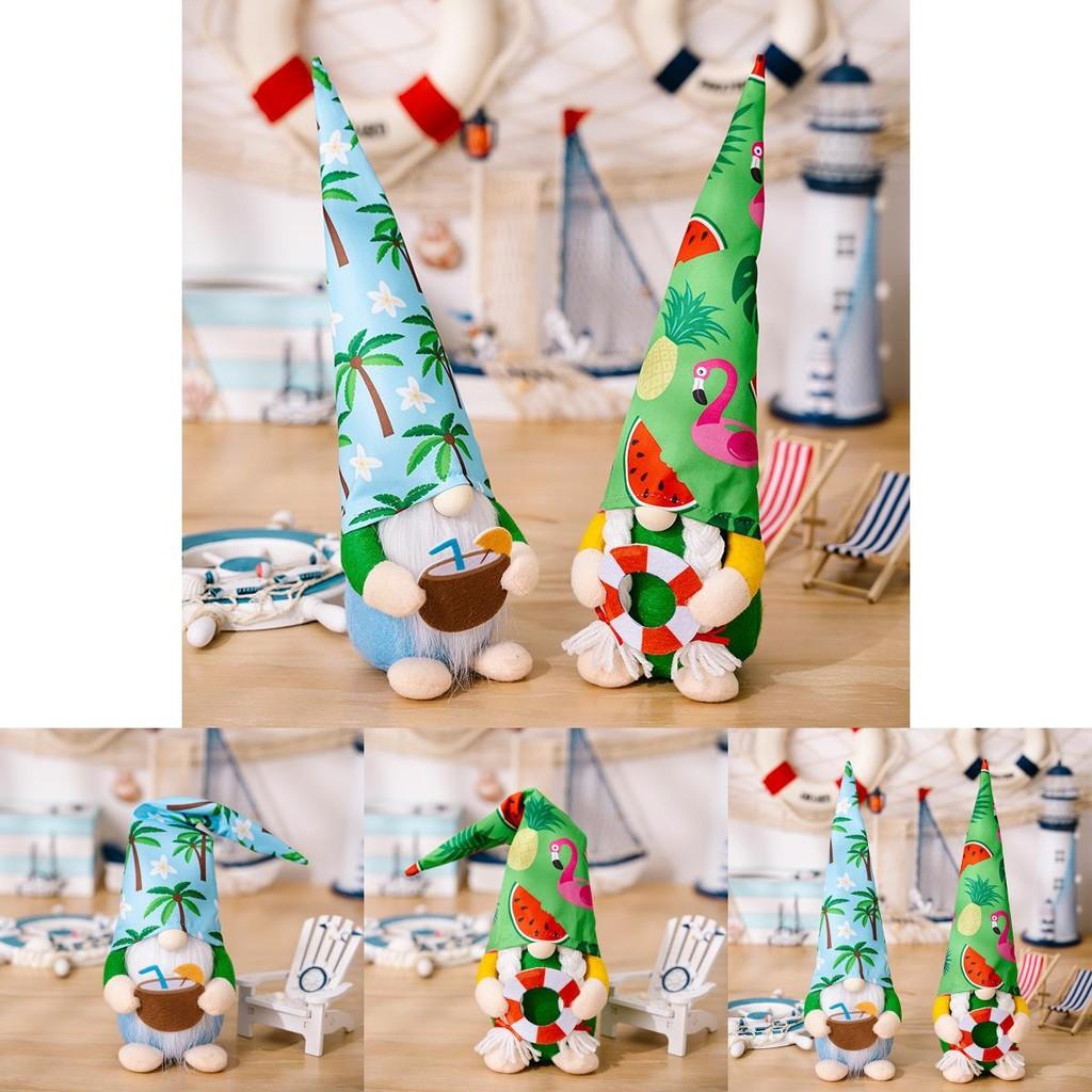 Delightful Gnome Summer Figurine With Coconut Hat And Ocean Style For All Occasions