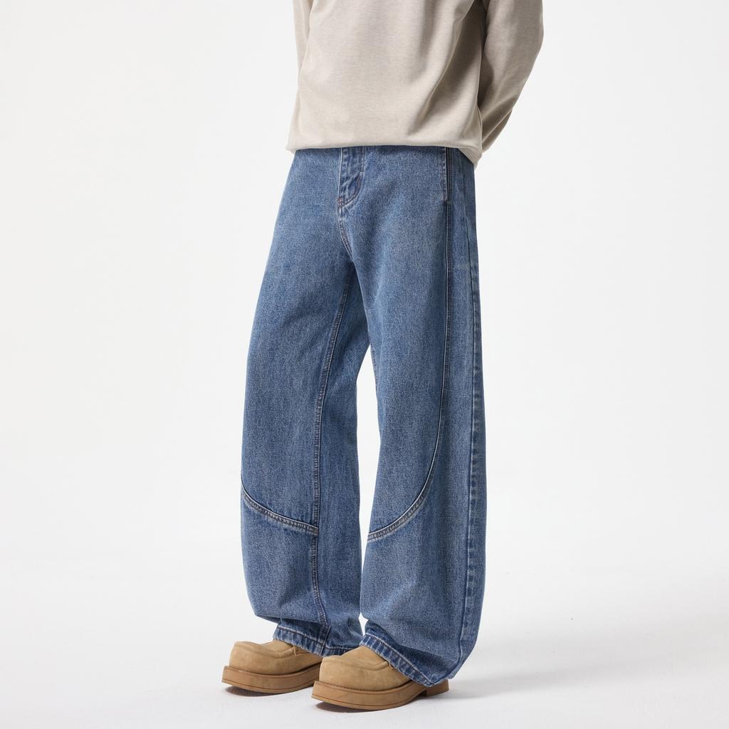 Men's Small Scimitar Jeans Men's Loose Wide-leg Pants Trendy New American Trousers Autumn Casual Pants