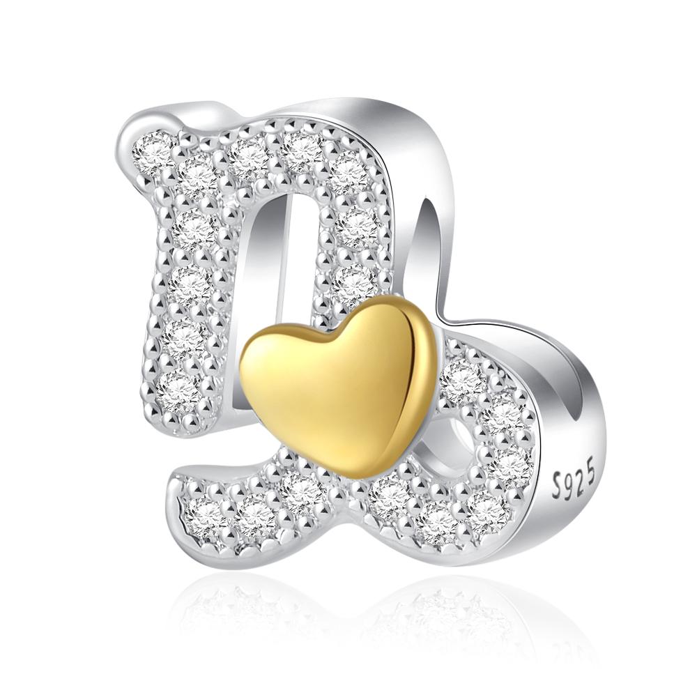 925 Silver Sparkling 12 Zodiac Charm Bead Pendant Fit for Original Bracelets DIY Accessories Exquisite Jewelry Gift